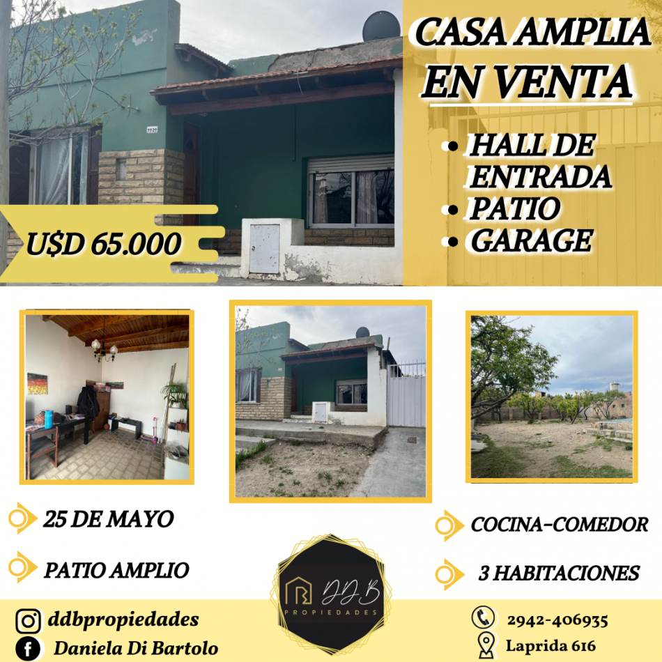 CASA AMPLIA EN VENTA- Calle 25 de mayo