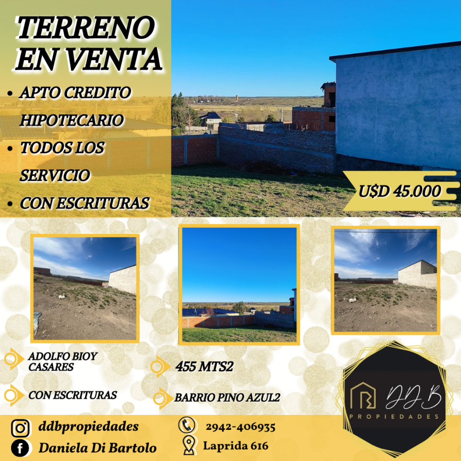 Terreno Amplio de 455 MTS2