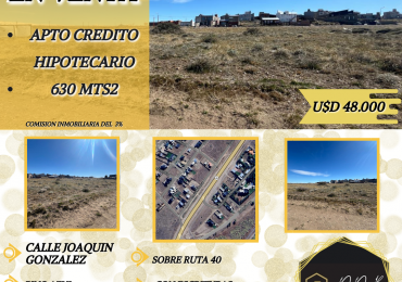 AMPLIO TERRENO SOBRE RUTA 40